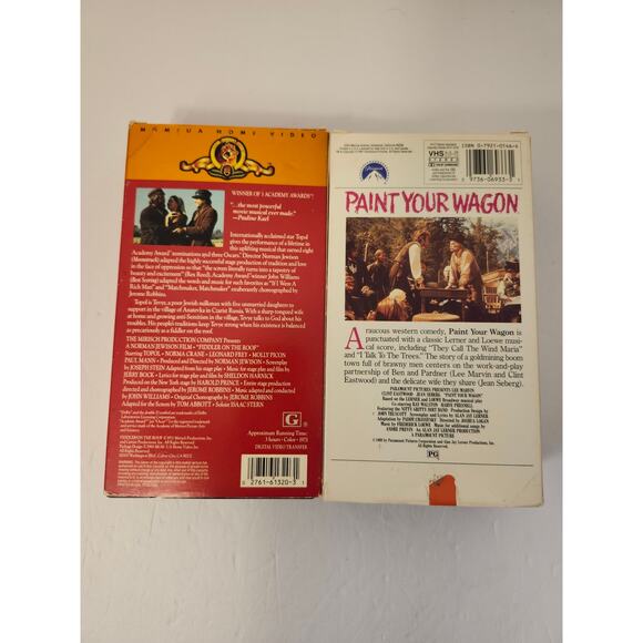 VHS Bundle Of 2 Movies Fiddler On The Roof Paint Your Wagon UNTESTED - Picture 2 of 9